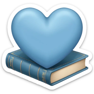 Light blue heart with books sticker