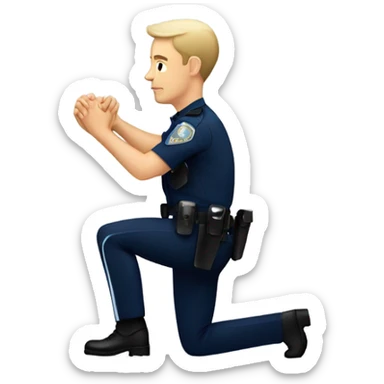 Caucasian Police officer takes a knee sticker
