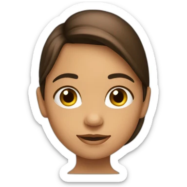 Niña de 8 años con pelo liso largo marrón sticker