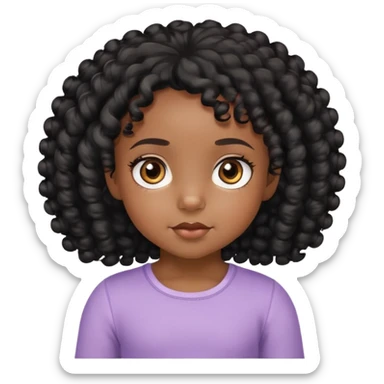 2 year old black girl with tight black curls and brown eyes.  sticker