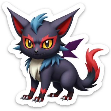 Edgy Cute Cool Kawaii Litten-Noivern-Zoroark-Noibat-Absol-Pokémon Full Body  sticker