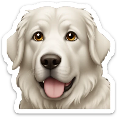 Greats Pyrenees with dark brown eyes  sticker