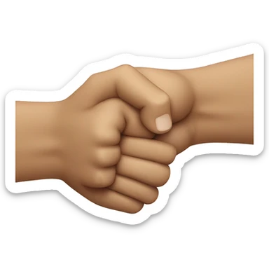 Two fists bumping together palm up friends  sticker