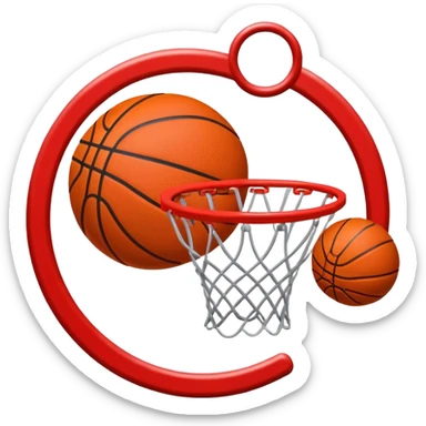 traffic sign style emoji prohibiting playing basketball sticker