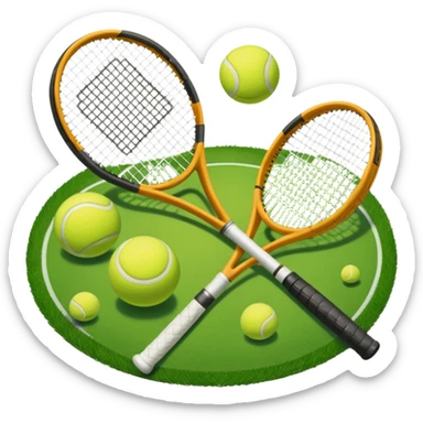 tennis rackets court and ball sticker