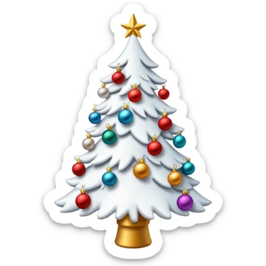  white popular christmas tree sticker