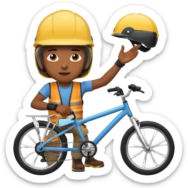Bike Boy with calling talk emoji  sticker