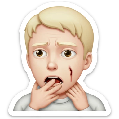 a person choking and strangling themselves because they are completely and utterly fed up.  sticker