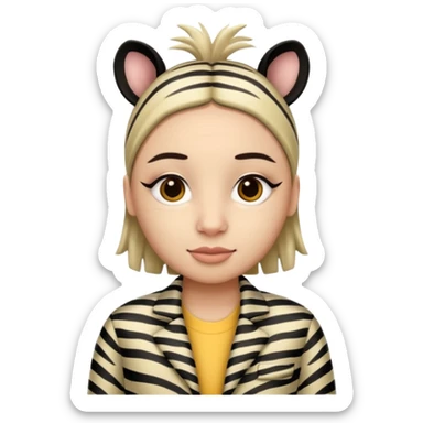 zebra Patterned Clothes  sticker