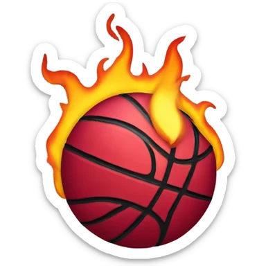 Miami heat logo with flaming ball sticker