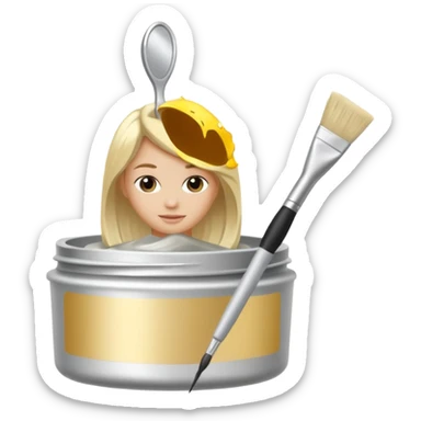 tube of blonde hair dye with a brush next to it sticker