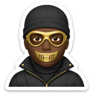 African American gangster mafia with a ski mask sticker