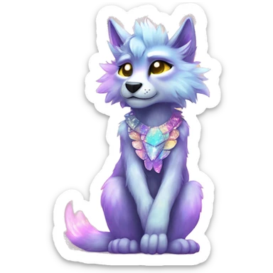 Furry, sparkle, iridescent, colorful, pastel, edgy, cool, beautiful, divine, animal, anthro, full body, fursona, protogen sticker