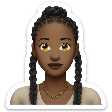 black woman with black boho braids and crop top sticker