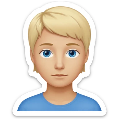 short blond hair blue eyes 5ft 9 140lbs Italian sticker