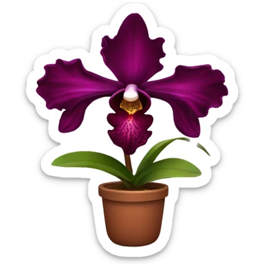 Dark red orchid sticker