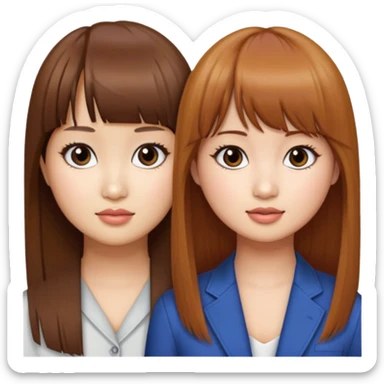 Brenda Song and Debby Ryan (straight bangs) sticker