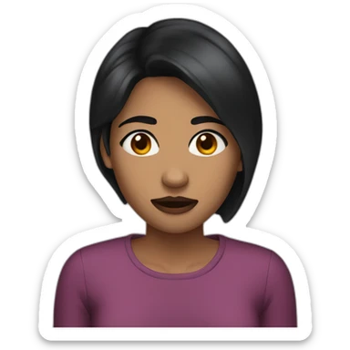 black haired woman nosebleed sticker