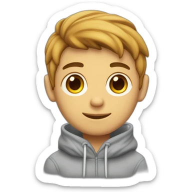 un chico joven, moreno con sudadera sticker