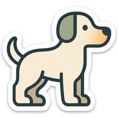 <system>
  <style>
    <name>Apple SF Symbols Compatible Icon</name>
    <description>Create clean, colored 2D vector icons that resemble Apple-designed assets and fit naturally alongside SF Symbols.</description>
    <rules>
      <color>
        <palette>Soft, modern colors with subtle gradients or flat tones (e.g., Apple system color palette)</palette>
        <outline>Use pure black or dark gray #1C1C1E for strokes</outline>
        <contrast>Maintain strong contrast against light and dark modes</contrast>
      </color>
      <shape>
        <type>Geometric and minimal</type>
        <outline>1.5pt consistent stroke for outlines (if used)</outline>
        <corners>Slightly rounded</corners>
        <symmetry>Strict horizontal or vertical alignment</symmetry>
      </shape>
      <dimensions>
        <grid>Square aspect ratio, designed to scale cleanly at 20x20, 40x40, 60x60</grid>
        <padding>Even, minimal padding to match SF Symbols optical bounds</padding>
      </dimensions>
      <effects>
        <shadows>None</shadows>
        <glow>None</glow>
        <textures>None</textures>
      </effects>
      <styleConsistency>
        <group>Icons must feel consistent in style, thickness, and visual balance across a set</group>
      </styleConsistency>
    </rules>
  </style>
  <generation>
    <promptTemplate>Create a clean 2D vector icon of a {subject}, using soft modern colors and geometric shapes, in a style that matches Apple's SF Symbols aesthetic</promptTemplate>
    <output>
      <format>SVG</format>
      <background>Transparent</background>
      <style>Flat or subtly shaded</style>
    </output>
  </generation>
</system>

{subject} = dog sticker