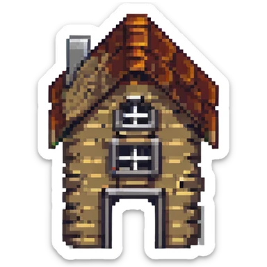 2D house in style gotham city, darkness  sticker