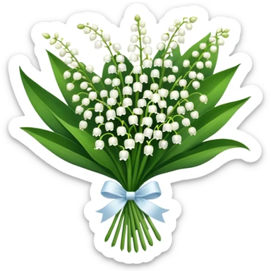 A big bouquet of white lily of the valley  sticker