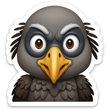 vulture - but in a funny comical way - can the vulture be making a face? sticker