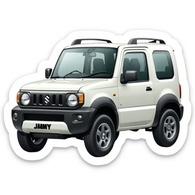 white suzuki jimny with gecko motifs sticker