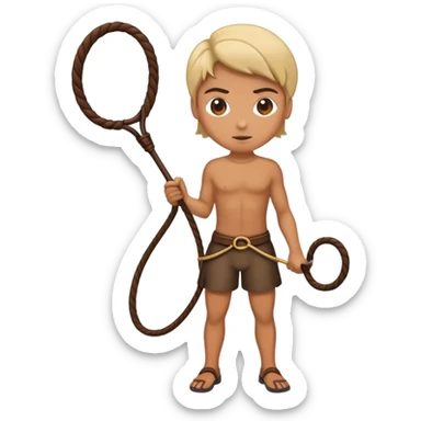 A person whipping a whip sticker