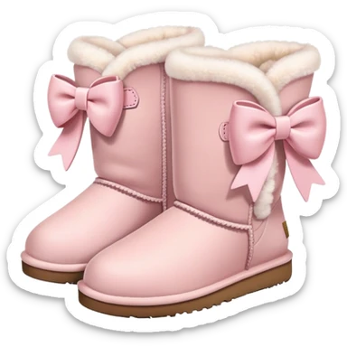 uggs with pale pink bows sticker