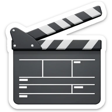 minimalist movie clapper, two rectangles with a diagonal line, no text or details sticker