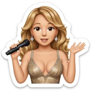 mariah carey is singing with mirco and twinkle dresss sticker