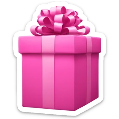 Enormous pink present box with hair styler inside  sticker