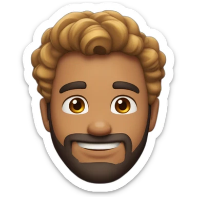 Imagen al estilo Disney Pixar de hombre, piel morena de 28 años sin barba, pelo negro risado, complexión fuerte sticker