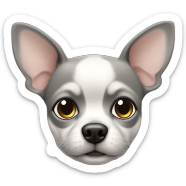 Chien de type chihuaha de 9 ans couleur gris visage sticker
