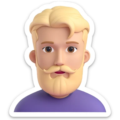 blonde bearded man, modern haircut, simple background sticker