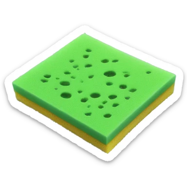 green squared thin dish sponge sticker