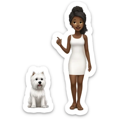 black girl with a west highland terrier sticker