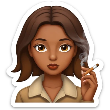 Black girly smoking weed sticker