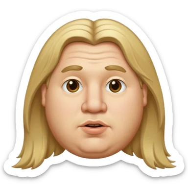 white boy fat with long dirty blond hair with big lips and long nose  sticker