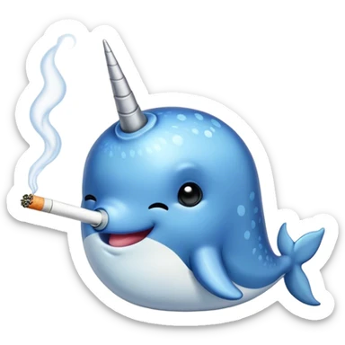 A narwhal smoking a joint  sticker