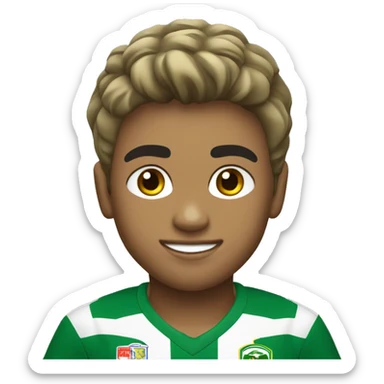 niño jugador de futbol con camiseta verde del Deportivo Cali de colombia sticker