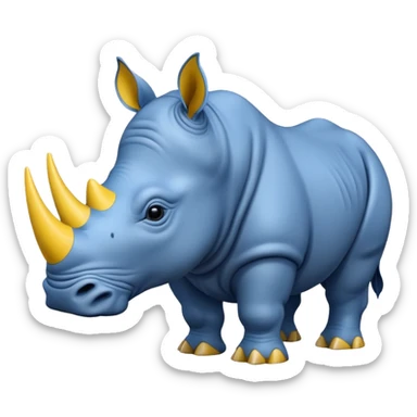 Blue yellow rhino sticker