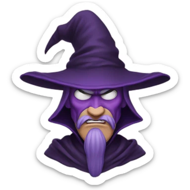 evil purple villain wizard sticker