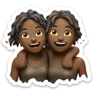 Two muddy girls sticker
