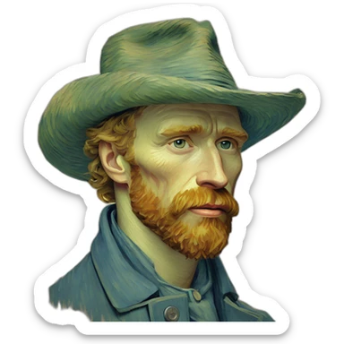 Vincent Van Gogh pintando emoji sticker
