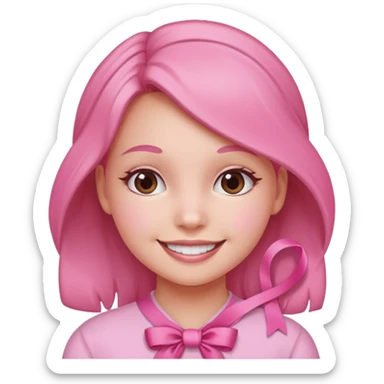 pink christmas girl with ribbon sticker