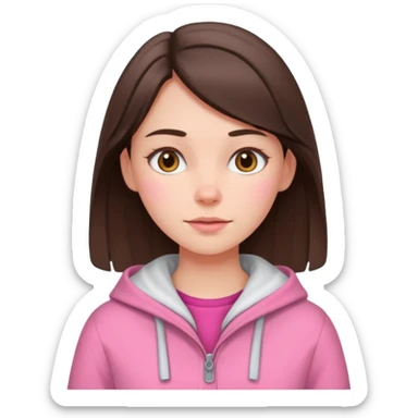 brunette scandinavian girl with pink scandinavian clothes sticker
