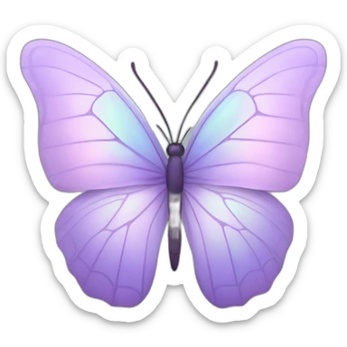 Pastel lilac iridescent butterfly sticker