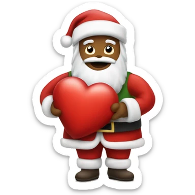 Weihnachtsmann mit Herz im Arm  sticker